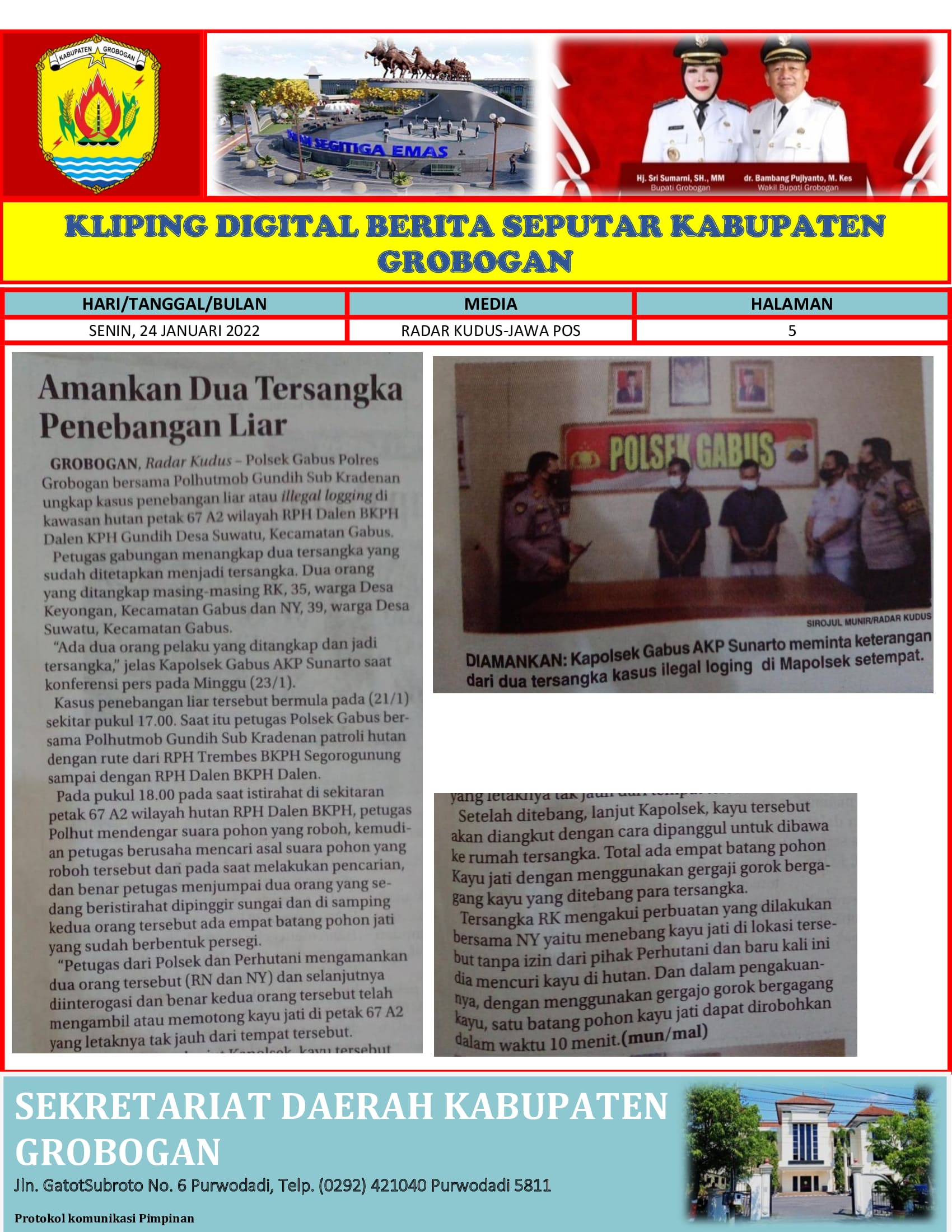 Amankan Dua Tersangka Penebangan Liar Radar Kudus 24012022