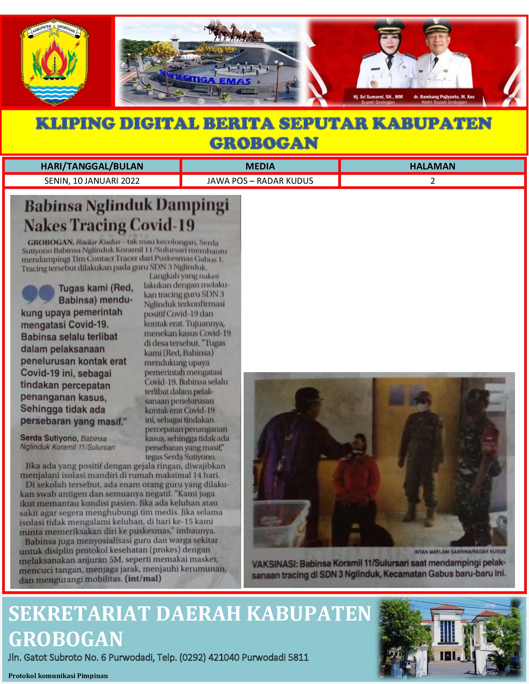 Babinsa Nglinduk Dampingi Nakes Tracing Covid 19 Radar Kudus 10.01.2022