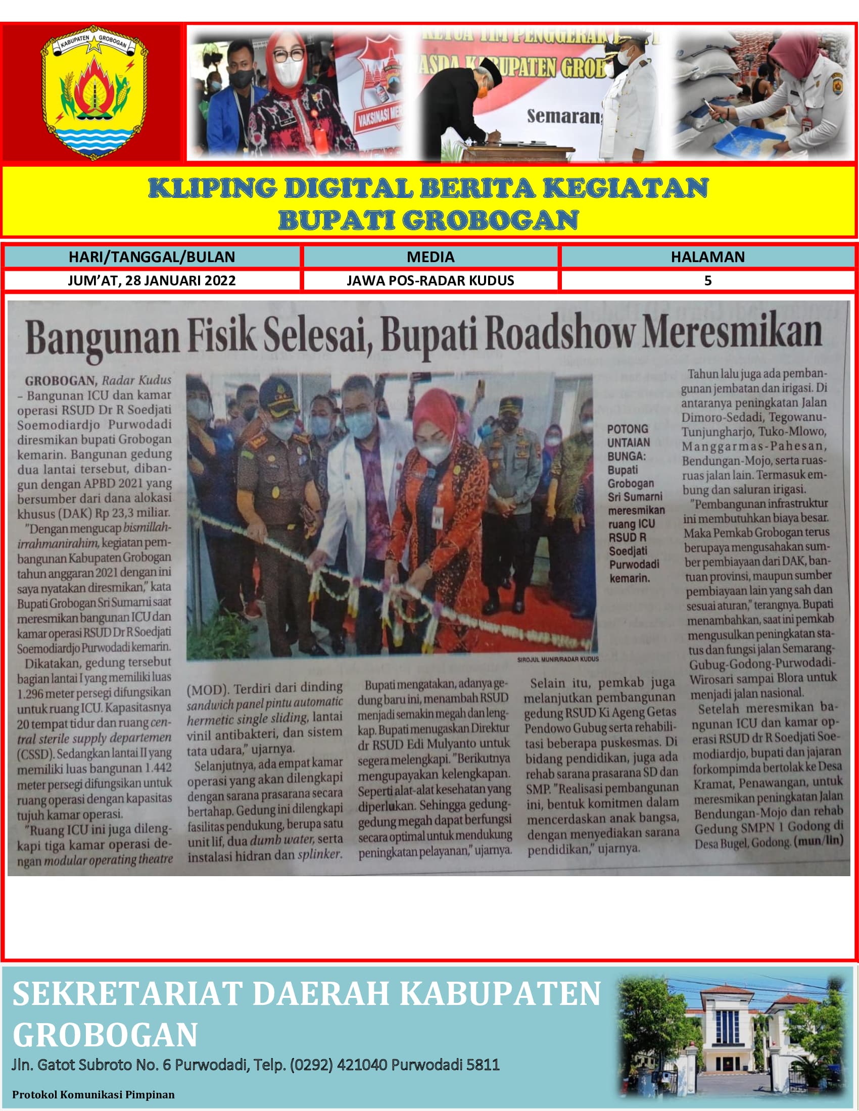 Bangunan Fisik Selesai Bupati Roadshow Meresmikan Radar Kudus 28012022