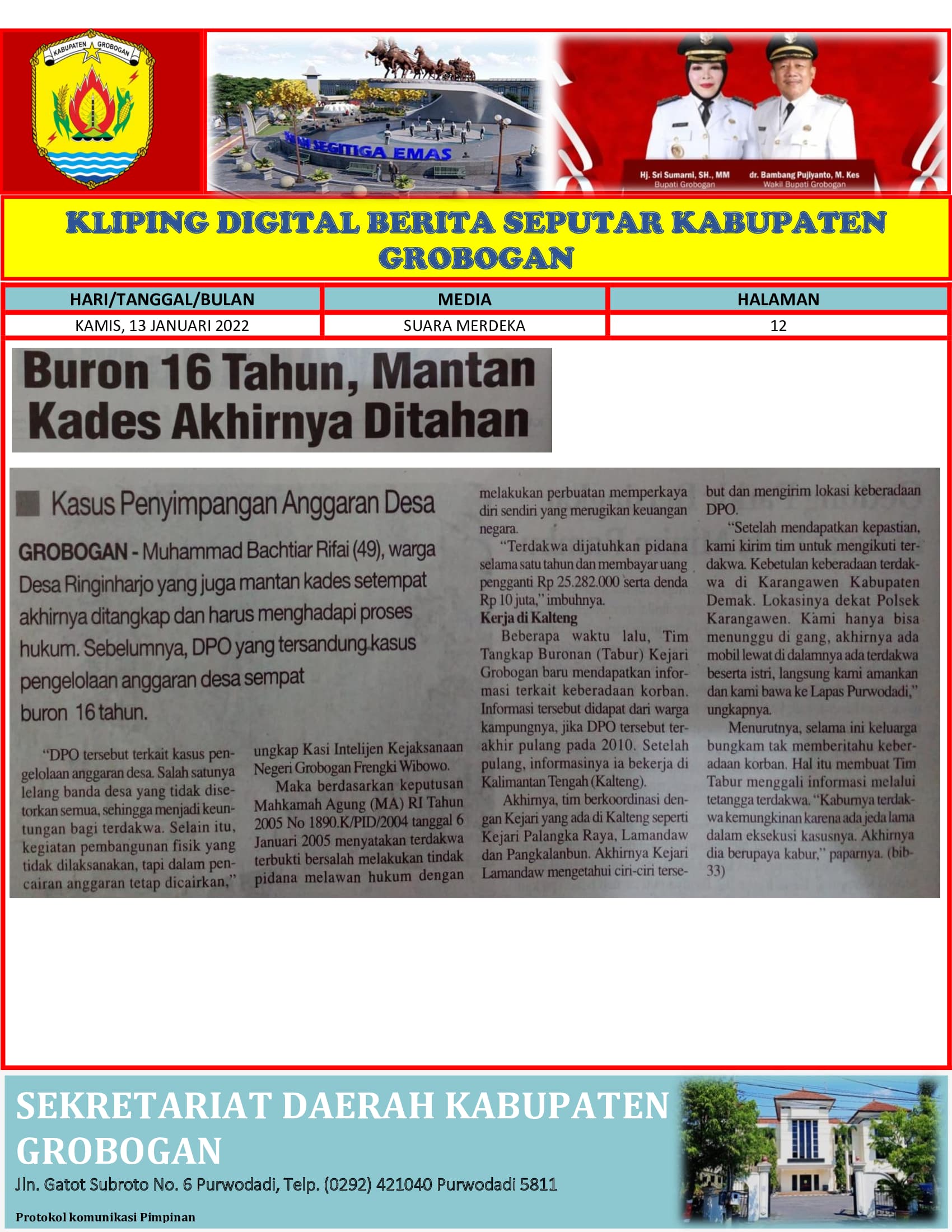 Buron 16 Tahun Mantan Kades Akhirnya Ditahan Suara Merdeka 13012022