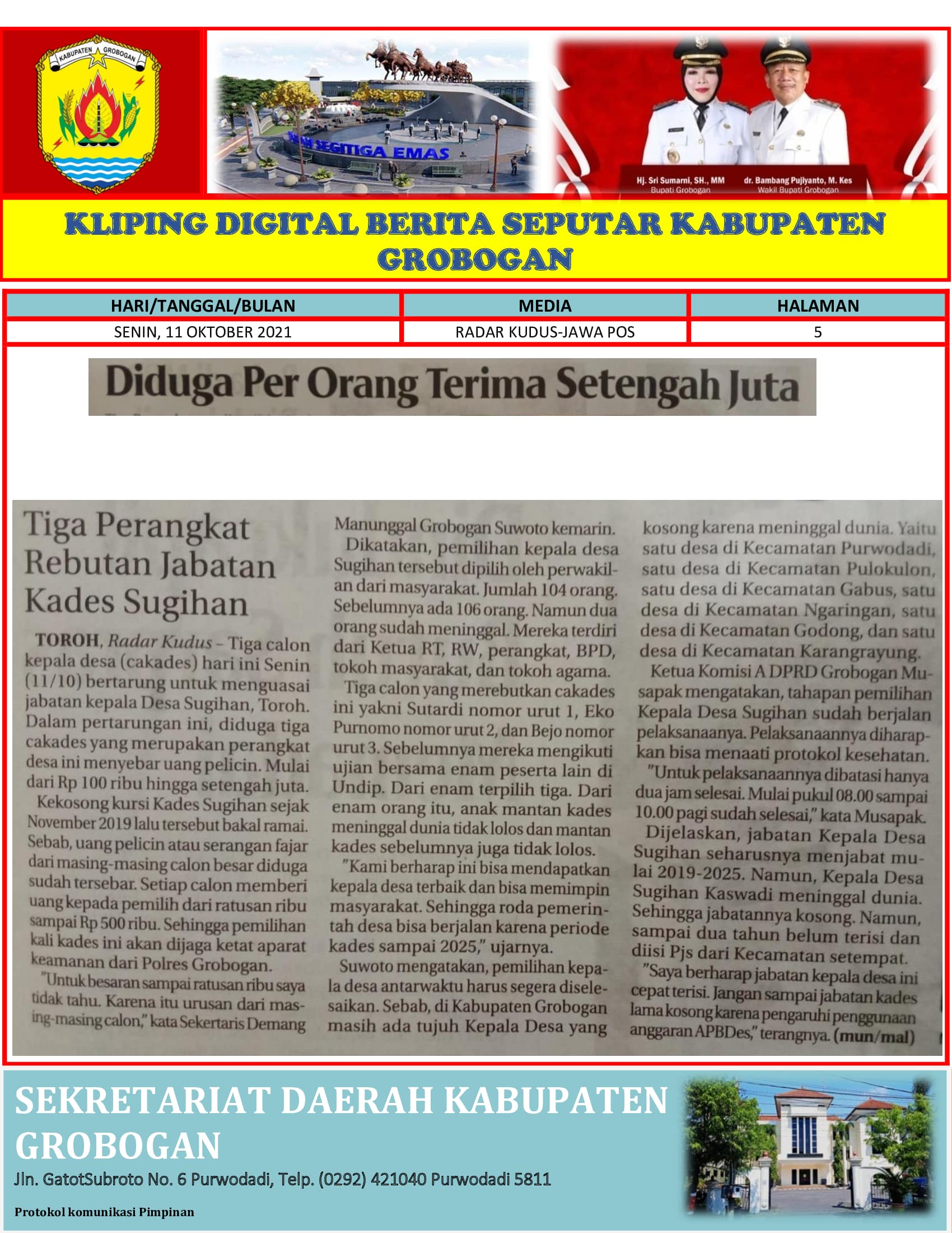 Diduga Per Orang Terima Setengah Juta Radar Kudus 11.10.2021