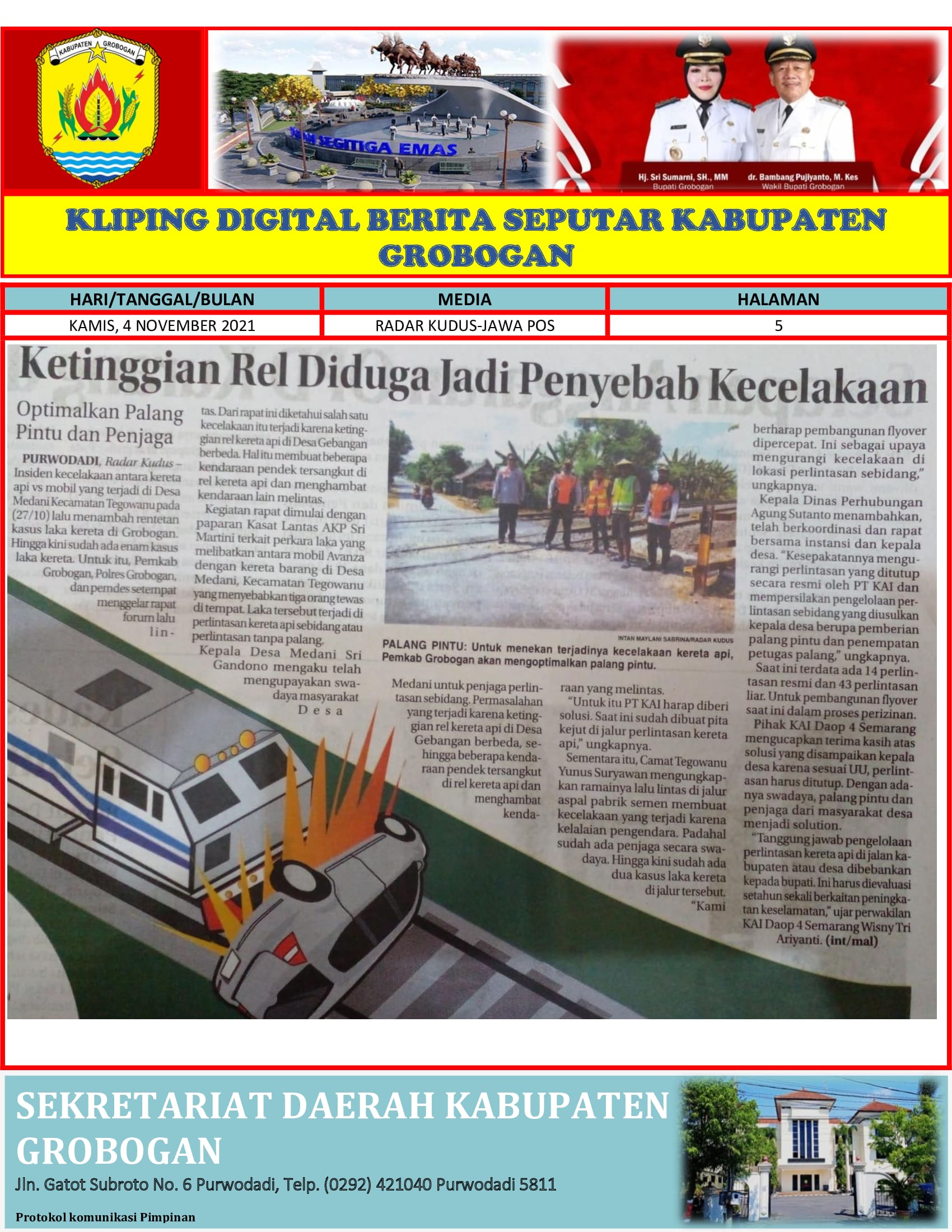 Ketinggian Rel Diduga Jadi Penyebab Kecelakaan Radar Kudus 4.11.2021