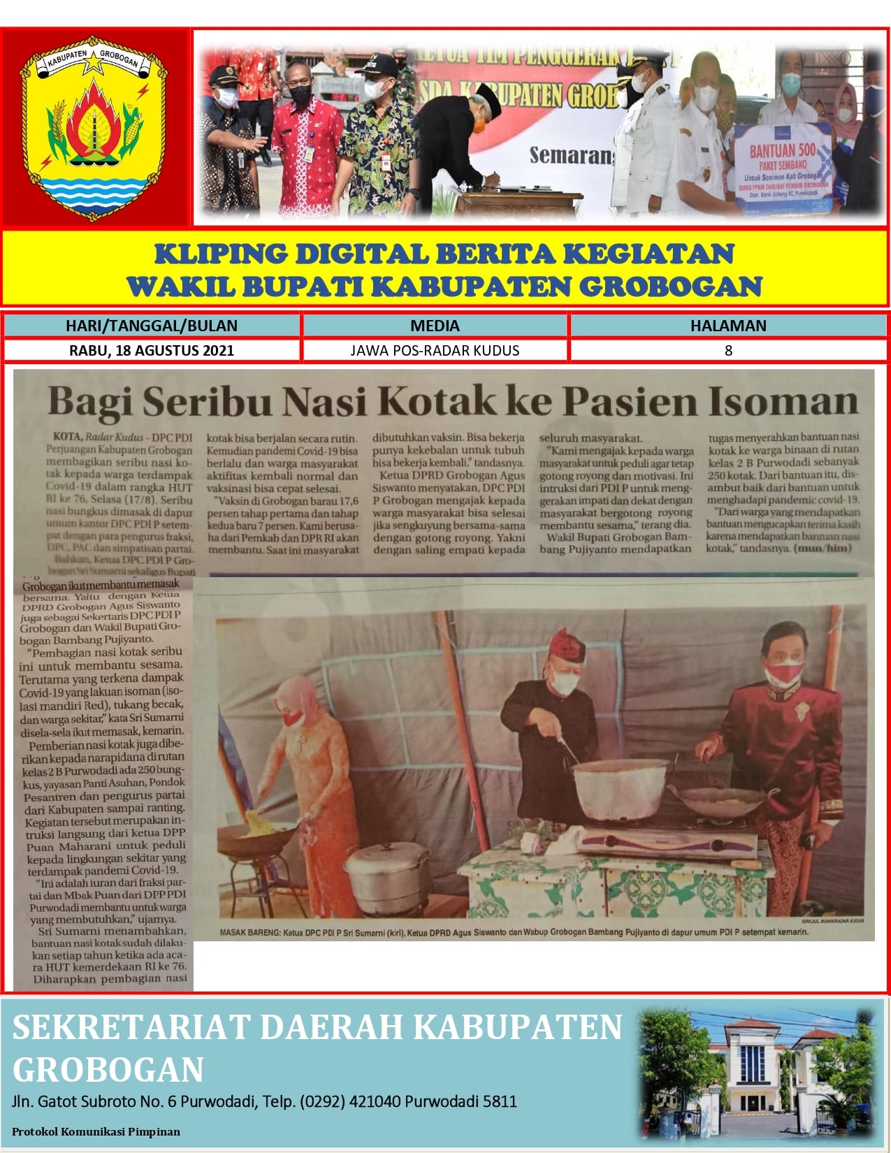 Bagi Seribu Nasi Kotak Ke Pasien Isoman Radar Kudus 18.08.21