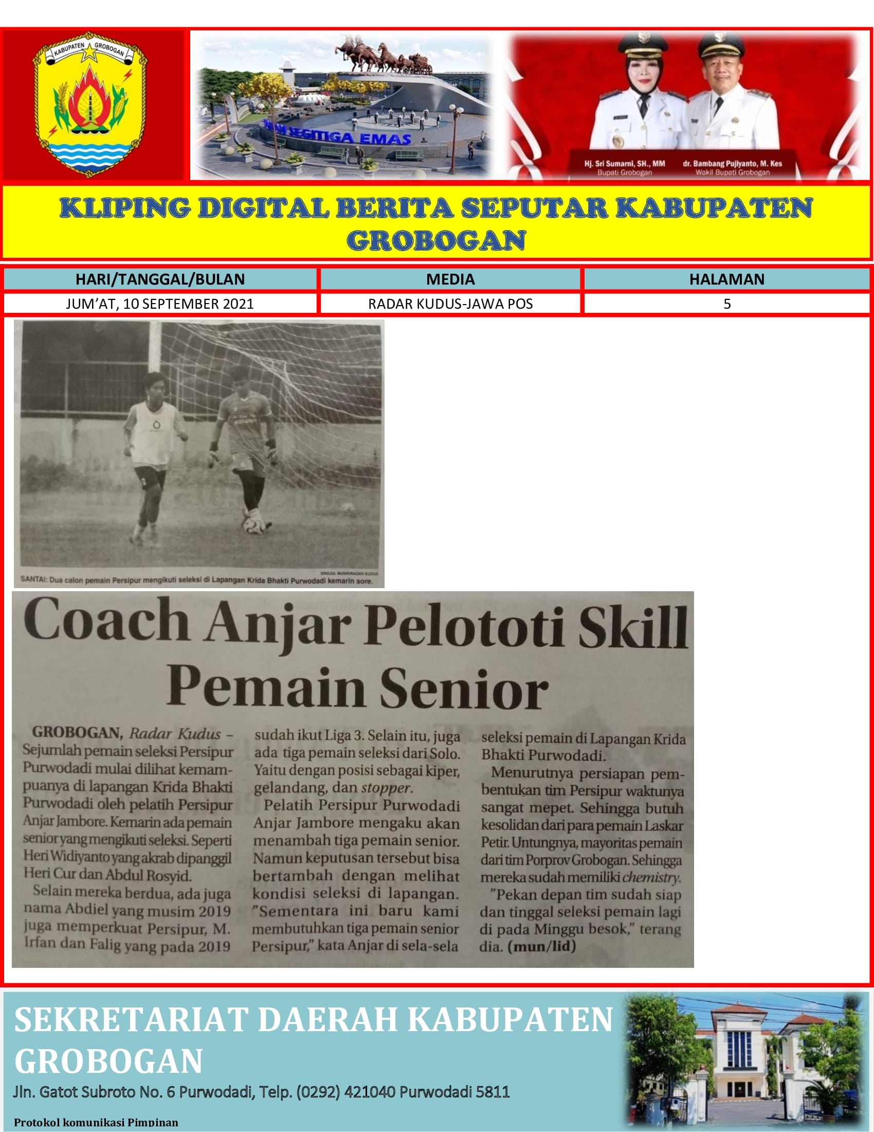 Coach Anjar Pelototi Skill Pemain Senior Radar Kudus 10.09.2021