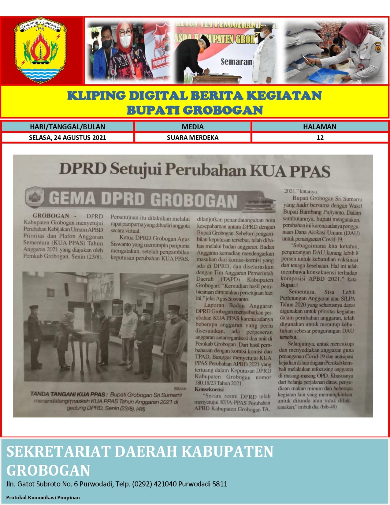DPRD Setujui KPA PPAS Radar Kudus 24.08.21