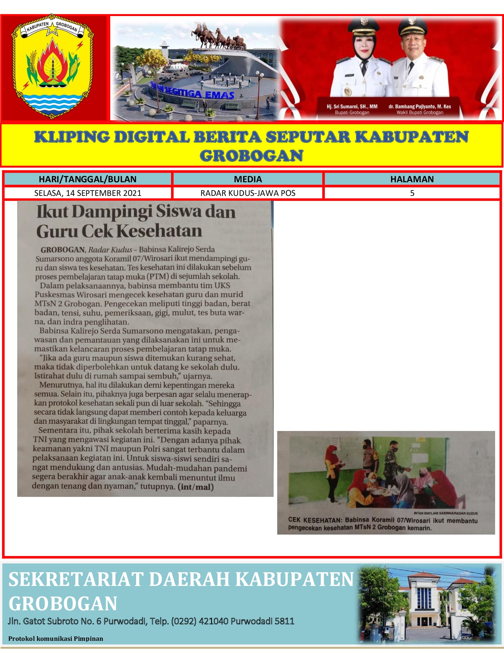 Ikut Dampingi Siswa dan Guru Cek Kesehatan Radar Kudus 14.09.2021