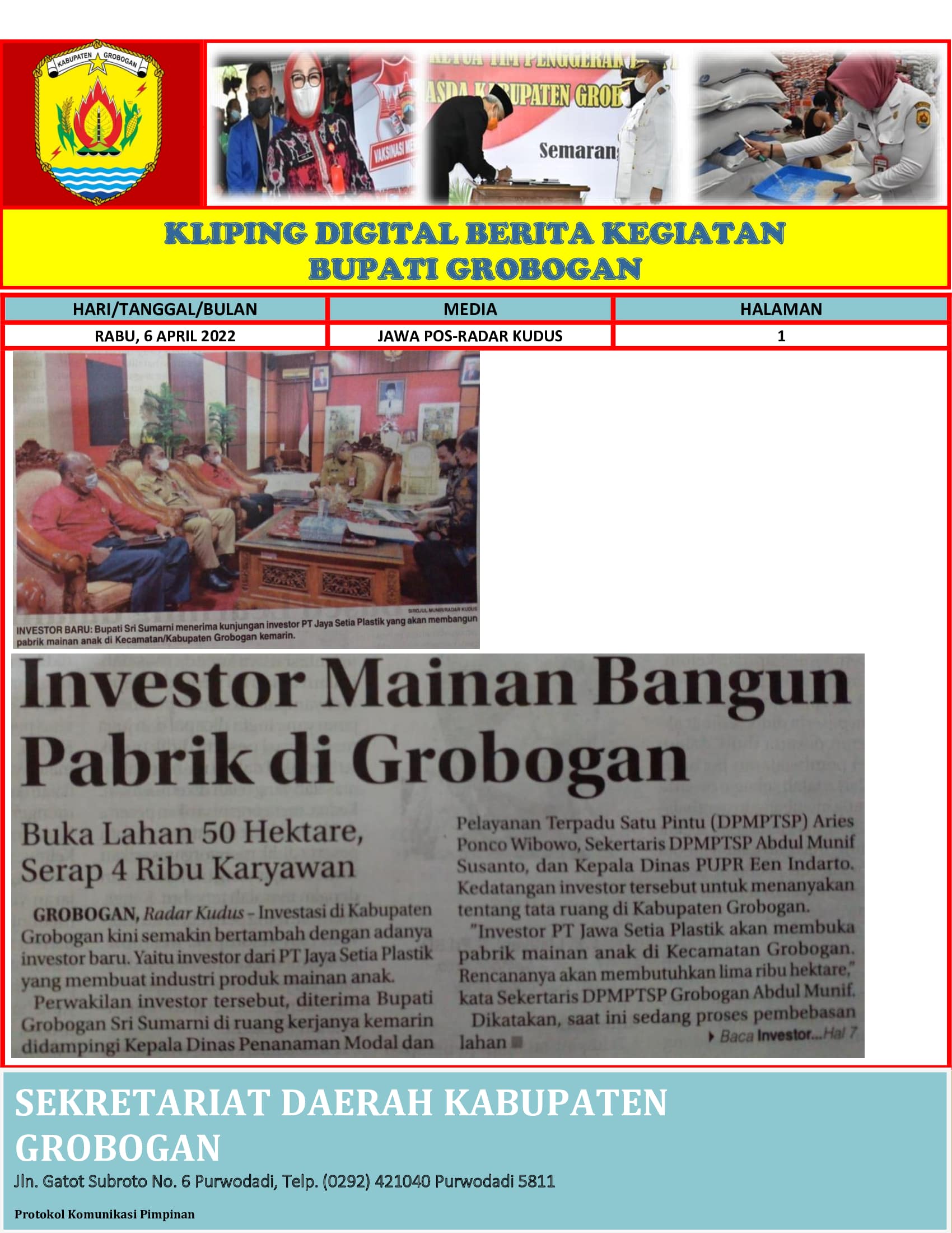 Investor Mainan Bangun Pabrik di Grobogan Radar Kudus 6042022