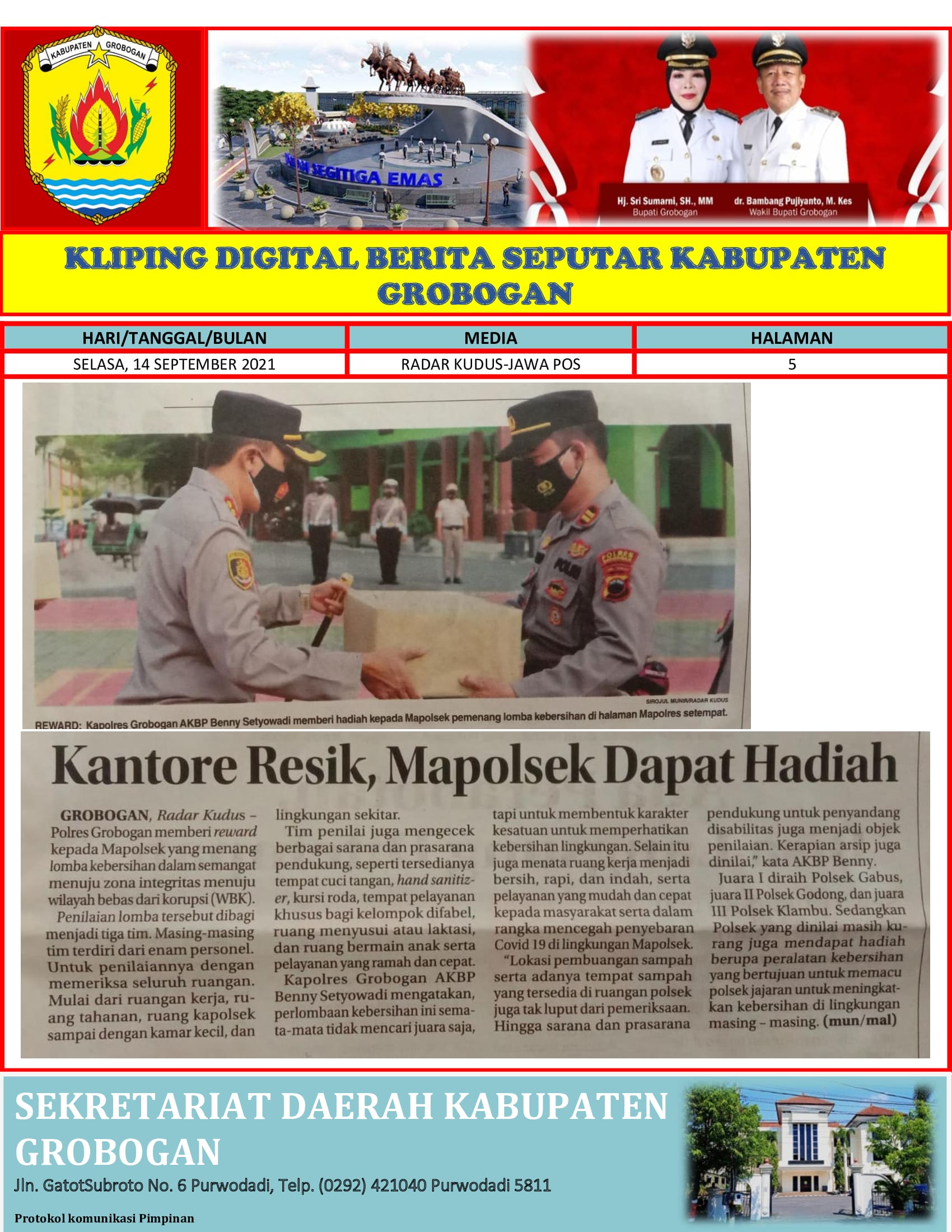 Kantore Resik Mapolsek Dapat Hadiah Radar Kudus 14.09.2021