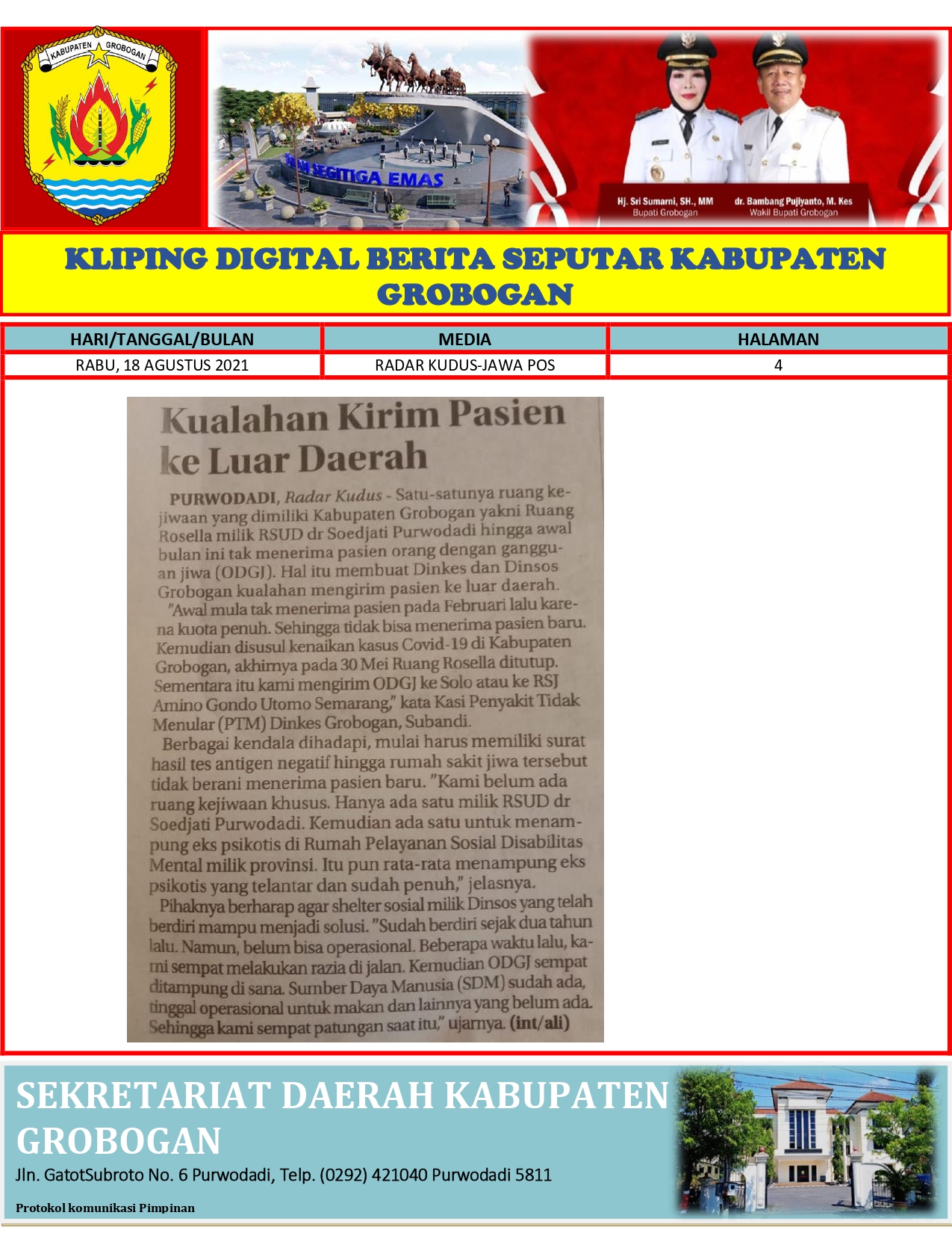 Kualahan Kirim Pasien Keluar Daerah Radar Kudus 18.08.21