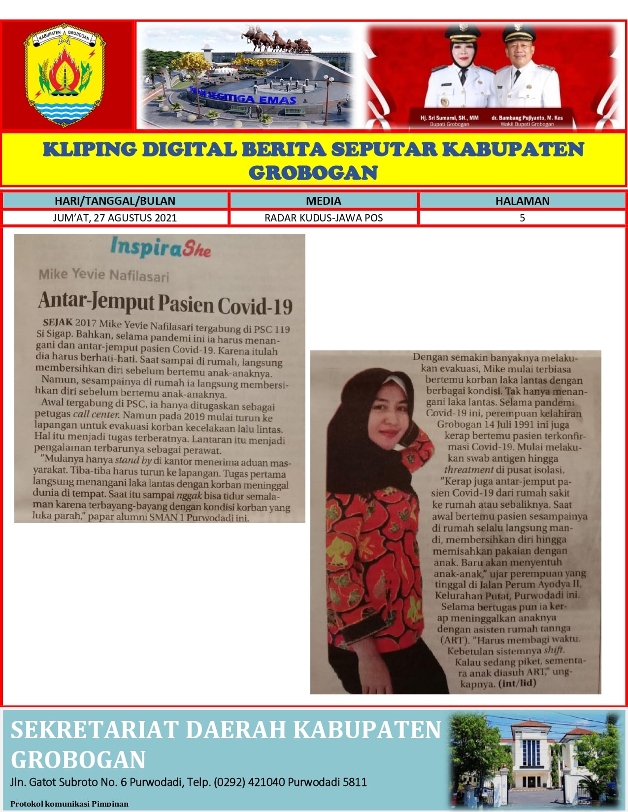 Mike Yovie Nafilasari Antar Jemput Pasien Covid 19 Radar Kudus 27.08.2021