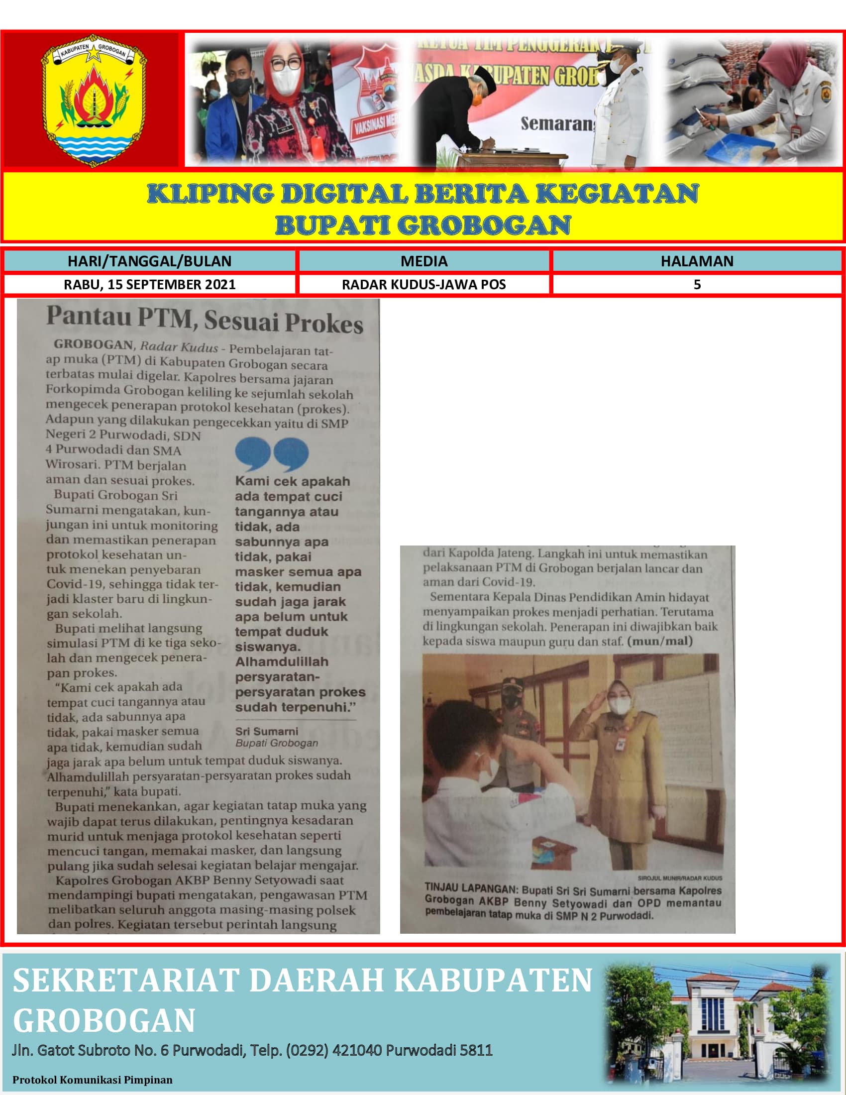 Pantau PTM Sesuai Prokes Radar Kudus 15.09.2021 min