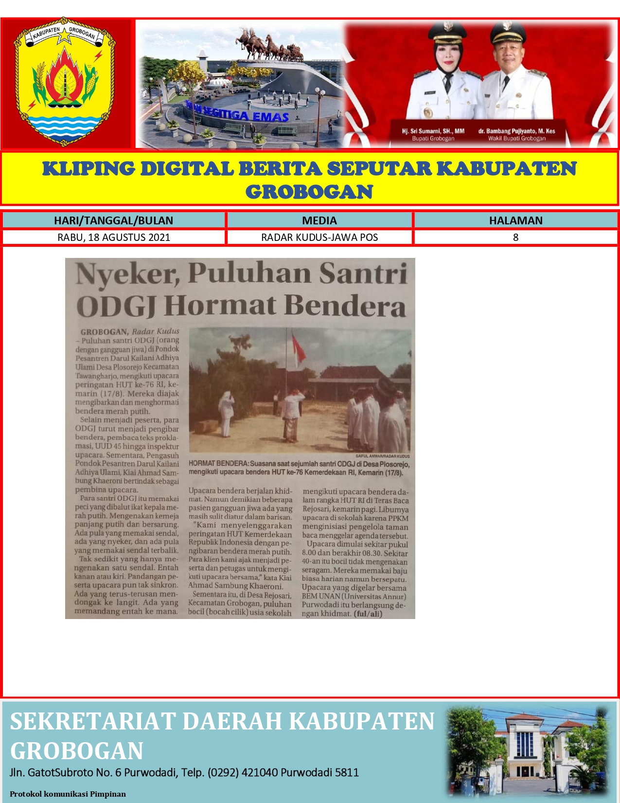 Puluhan Santri ODGJ Hormat Bendera