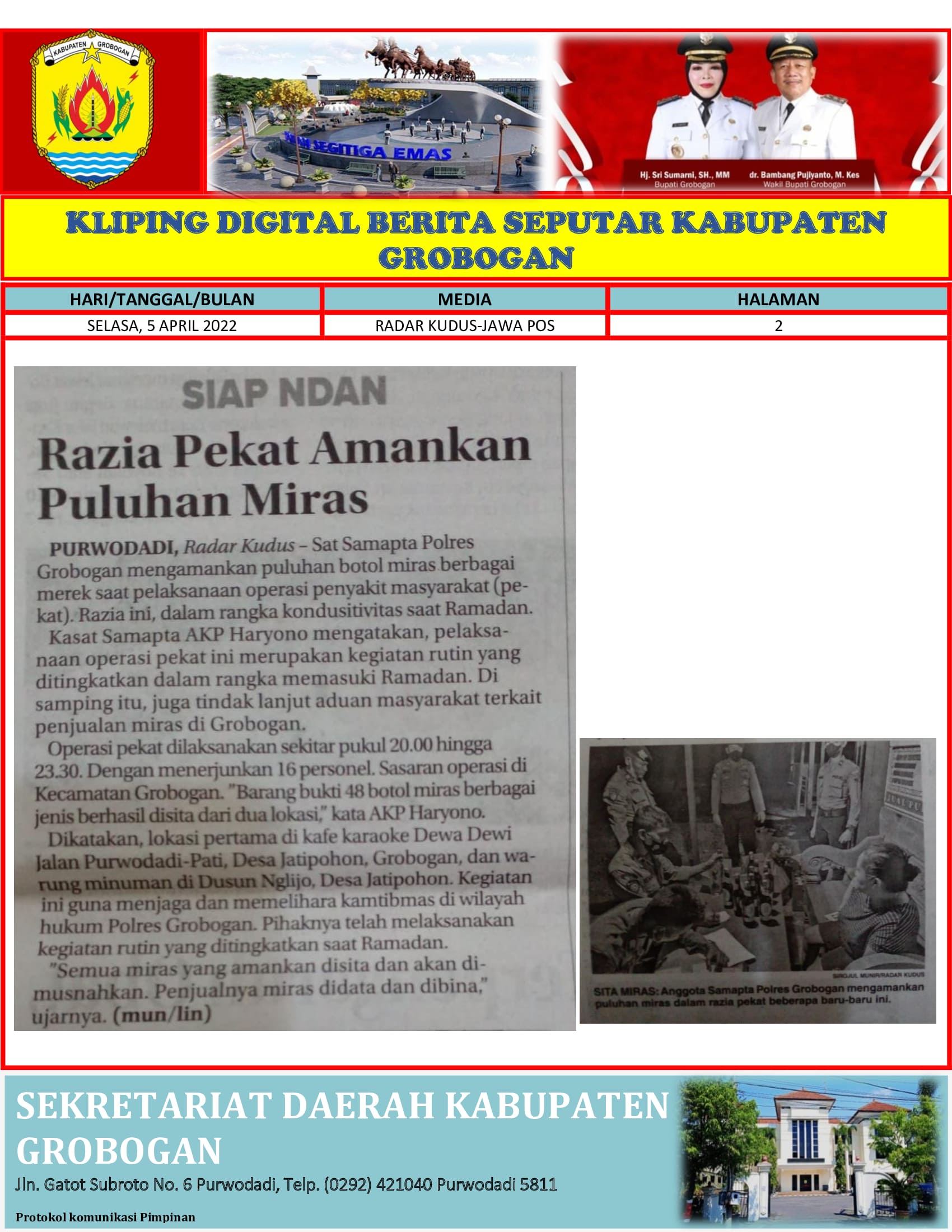 Razia Pekat Amankan Puluhan Miras Radar Kudus 5042022