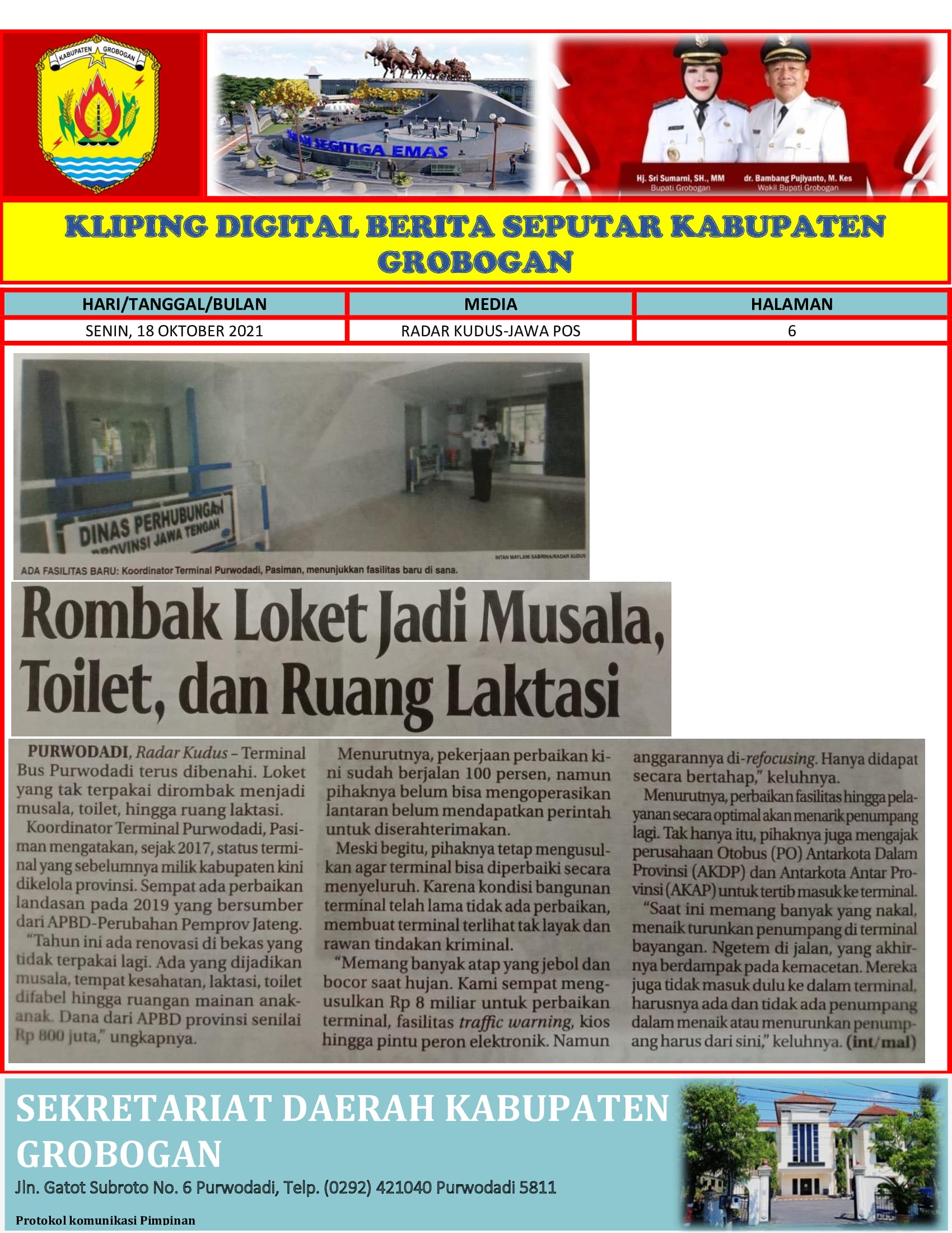 Rombak Loket Jadi Mushola Toilet dan Ruang Laktasi Radar Kudus 18.10.2021