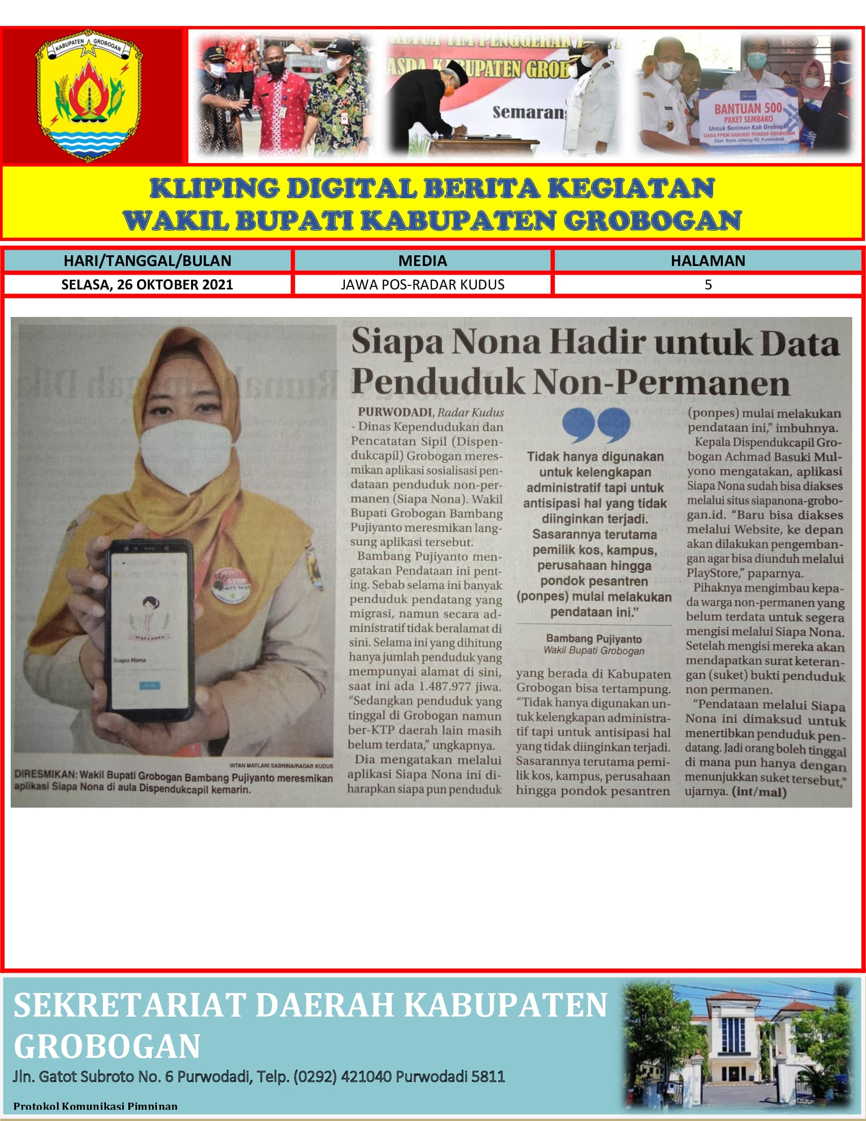 Siapa Nona Hadir Untuk Data Penduduk Non Permanen Radar Kudus 26.10.2021 min