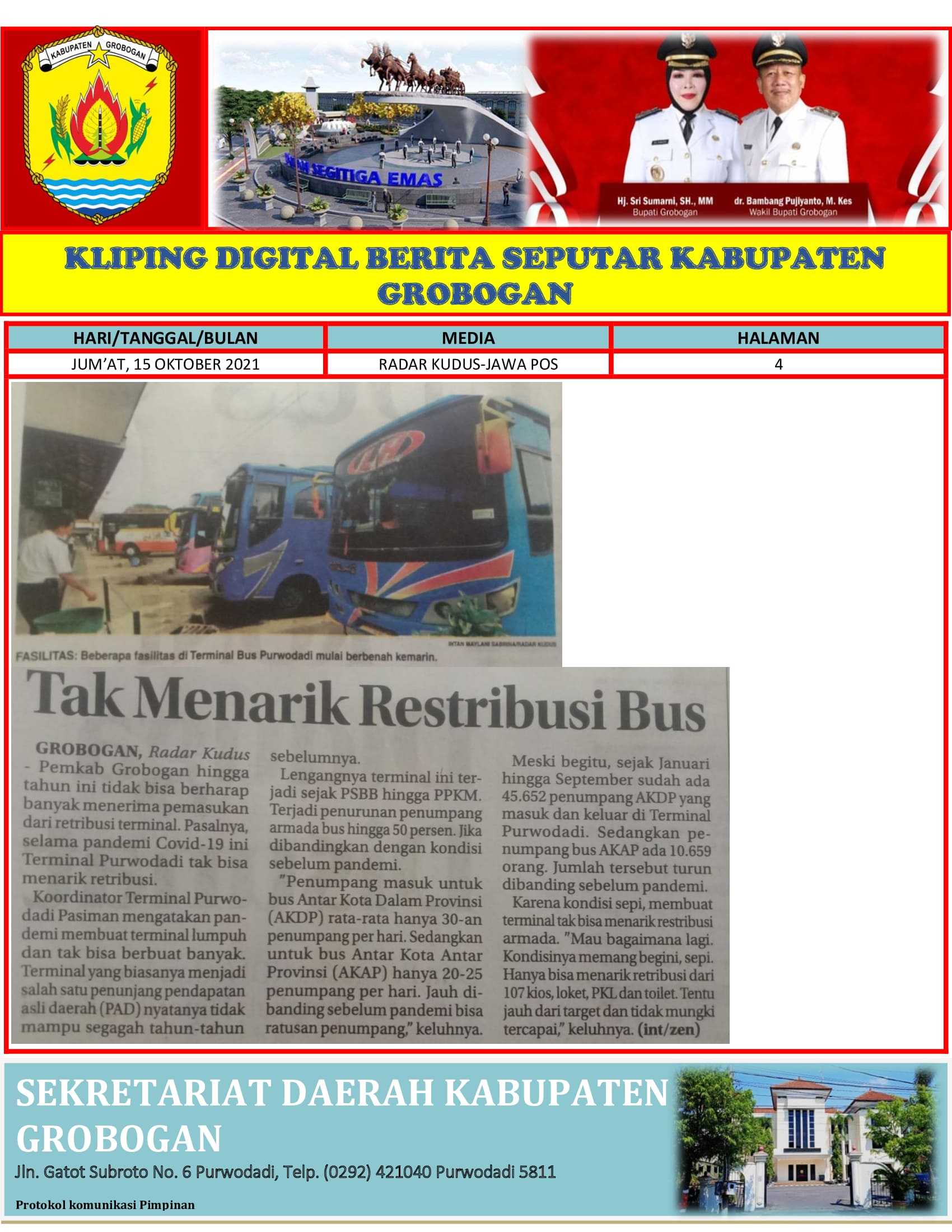 Tak Menarik Retribusi Bus Radar Kudus 15.10.2021