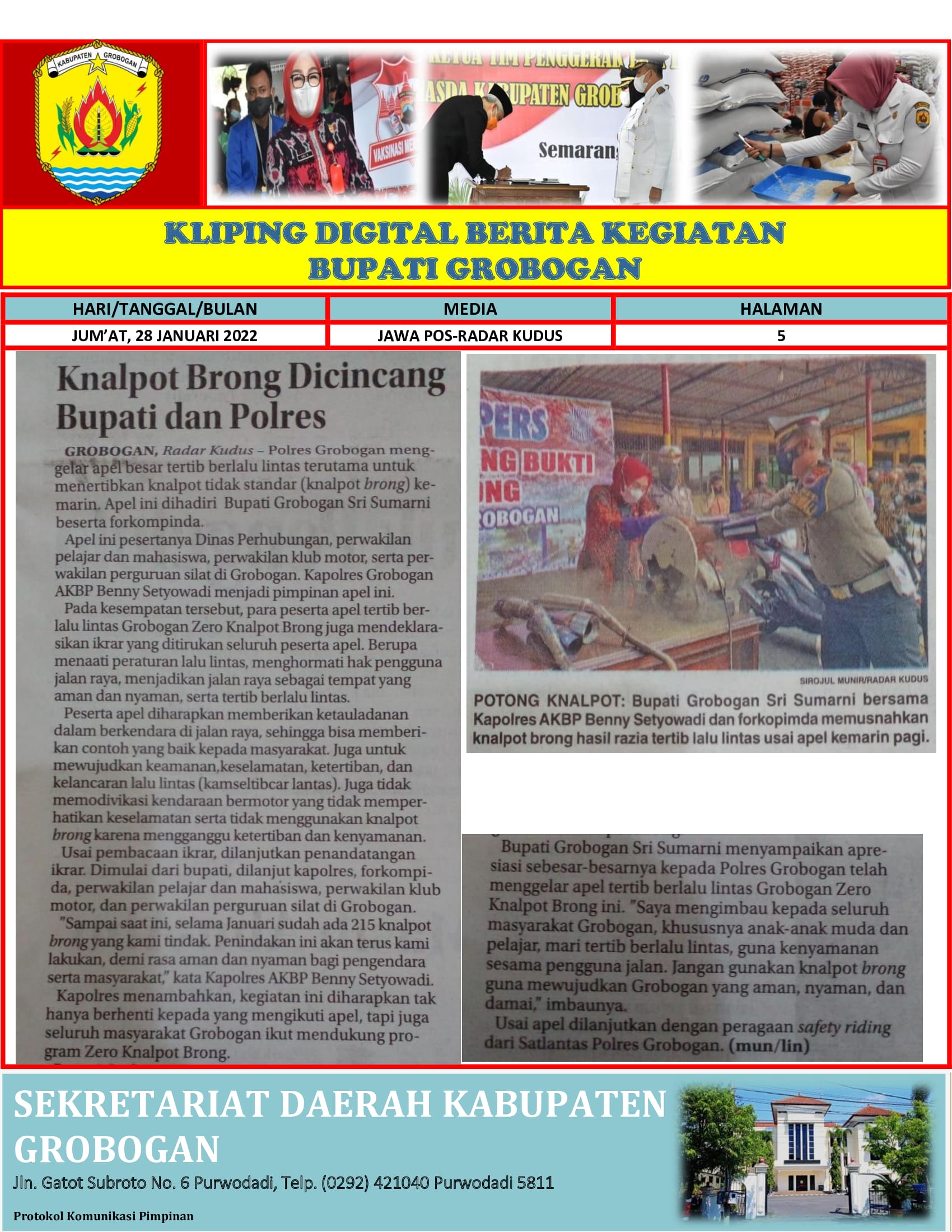 Knalpot Brong Dicincang Bupati dan Polres Radar Kudus 28012022