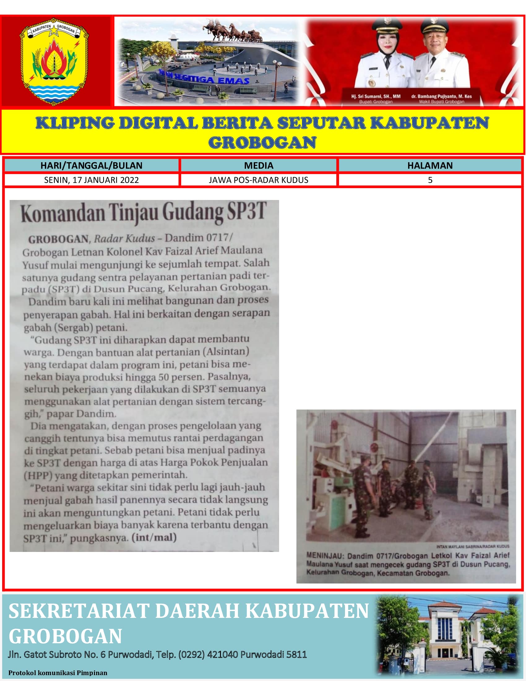 Komandan Tinjau Gudang SP3T Radar Kudus 17012022