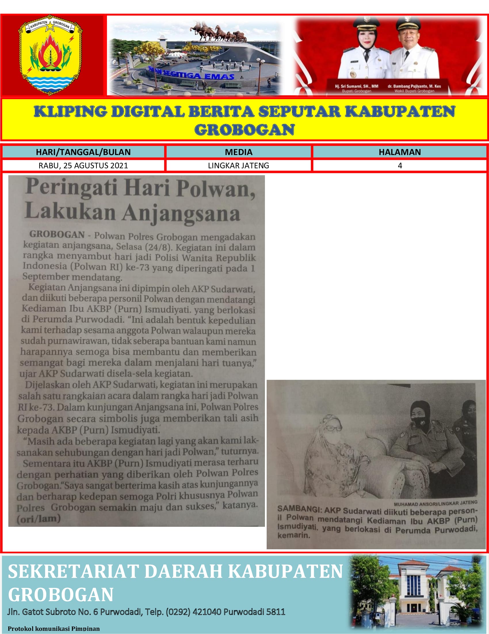 Peringati Hari Polwan Lakukan Anjangsana Lingkar Jateng 25.08.2021